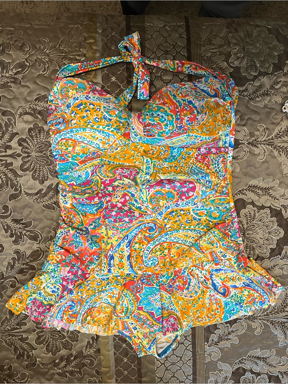 Ralph Lauren Chaps - Multicolor Paisley Halter Swim Top
